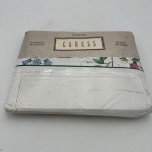 Vintage Caress Twin Flat Sheet White Flowers No Iron Percale 66 X 96 Mervyns